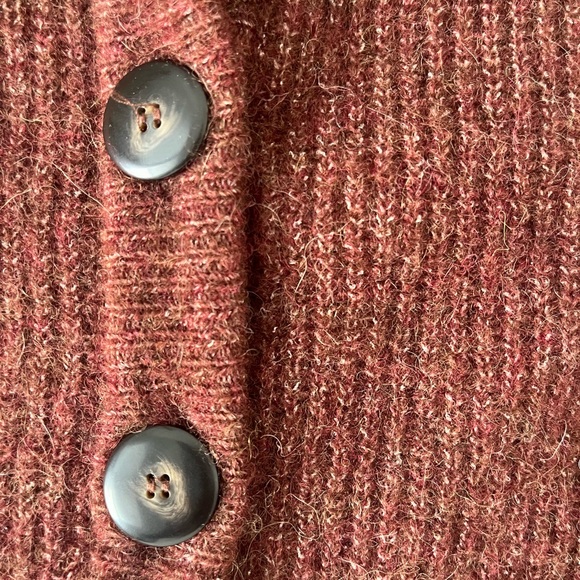 Sézane Othello Cardigan Alpaca Wool Chunky Knit Button Front, Mocha Brown S - Picture 5 of 7